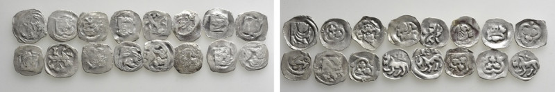 16 Medieval Coins of Austria and Germany. 

Obv: .
Rev: .

. 

Condition:...