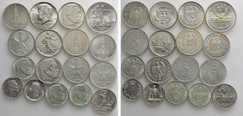 17 Silver Coins ; Germany / Third Reich / Soviet Union / Italy etc. 

Obv: .
...