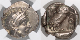 Attica, Athens, 440 - 404 BC, Silver Tetradrachm, NGC Choice AU