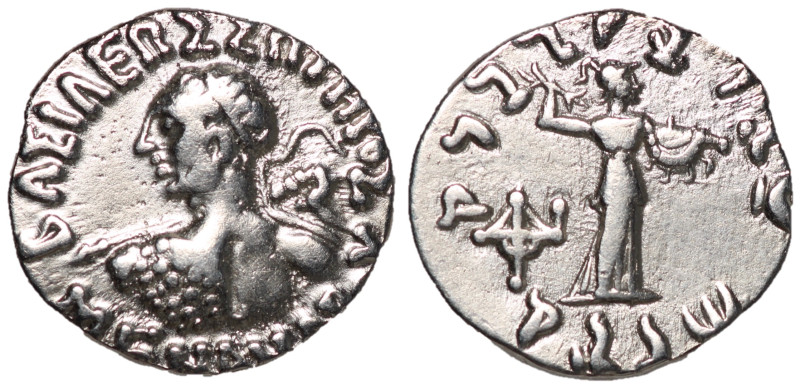 Kings of Baktria, Menander I Soter, 155 - 30 BC
Silver Drachm, 17mm, 2.41 grams...