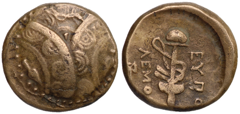 Caria, Mylassa, Eipolemos, 295 - 280 BC
AE Unit, 18mm, 5.27 grams
Obverse: Thr...