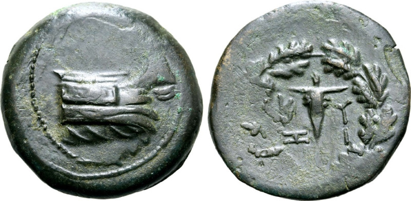 Mysia, Kyzikos, 3rd Century BC
AE28, 14.01 grams
Obverse: Prow of galley right...