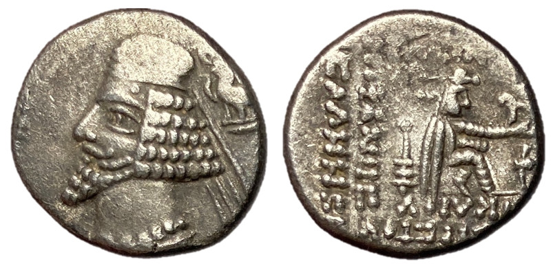 Kings of Parthia, Phraates IV, 38 - 2 BC
Silver Drachm, Mithradatkart Mint, 18m...