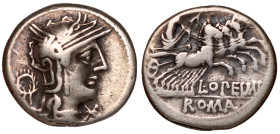 Roman Republic, L. Opimius, 131 BC, Silver Denarius
