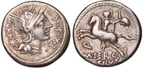 Roman Republic, M. Sergius Silus, 116 - 115 BC, Silver Denarius, With Severed Head