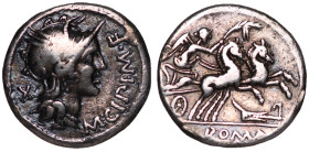 Roman Republic, M. Cipius, 'The Snorer', 115 - 114 BC, Silver Denarius