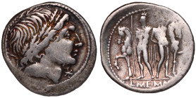 Roman Republic, L. Memmius, 109 - 108 BC, Silver Denarius, Trojan War Family