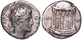 Augustus, 27 BC - 14 AD, Silver Denarius with Temple of Mars