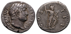 Hadrian, 117 - 138 AD, Silver Denarius with Virtus