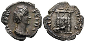 Diva Faustina Sr., after 141 AD, Silver Denarius, Throne with Peacock