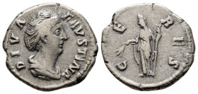 Diva Faustina Sr., 146 - 161 AD, Silver Denarius, Ceres
