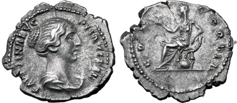 Faustina Jr., Issue by Antoninus Pius, 145 - 161 AD
Silver Denarius, Rome Mint,...