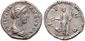 Crispina, 178 - 182 AD, Silver Denarius with Juno