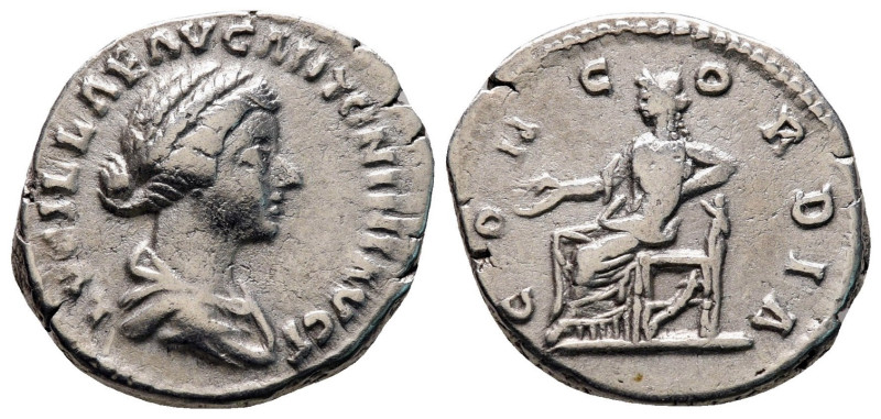 Lucilla, Issue by Marcus Aurelius, 161 - 163 AD
Silver Denarius, Rome Mint, 20m...