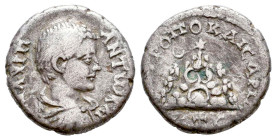 Caracalla, as Caesar, 196 - 198 AD, Silver Drachm of Caesarea