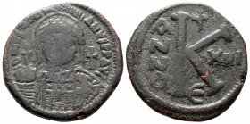 Justinian I, 527 - 565 AD, Half Follis of Constantinople