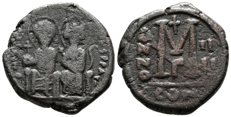 Justin II with Sophia, 565 - 578 AD
AE Follis, Constantinople Mint, 27mm, 13.88...