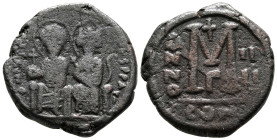 Justin II with Sophia, 565 - 578 AD, Follis of Constantinople