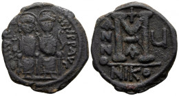 Justin II with Sophia, 565 - 578 AD, Follis of Nicomedia