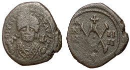 Maurice Tiberius, 582 - 602 AD, Half Follis of Theoupolis