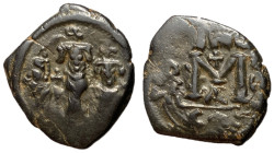 Heraclius with Constantine & Martina, 610 - 641 AD, Follis of Constantinople