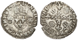 France, Henri II, 1550 AD, Silver Douzain, Bordeaux Mint