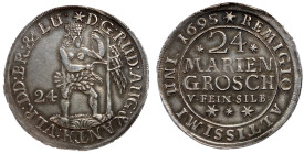German States, Brunswick-Wolfenbuttel, 1695 Silver 24 Mariengroschen