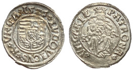 Hungary, Luis II, 1526, Silver Denar