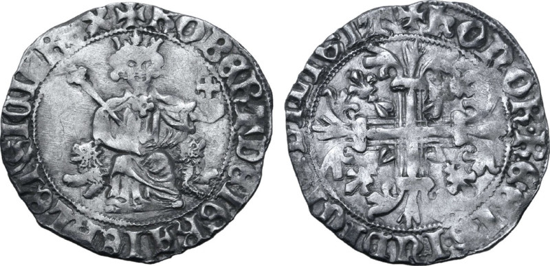 Italian States, Roberto I, d'Angio, 1309 - 1317 AD
Silver Giglito, 27mm, 4.01 g...