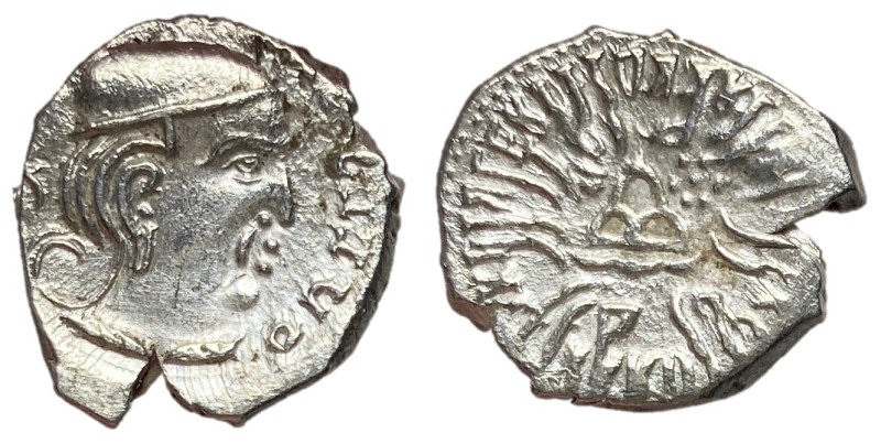 Western Satraps, Rudrasena III, 348 - 378 AD
Silver Drachm, 17mm, 2.04 grams
O...