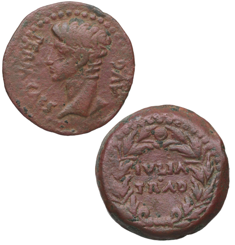 27 a.C.-14 d.C. Iulia Traducta. Semis. Ae. 11,15 g. Cabeza de Augusto a izquierd...