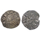 Jaime II de Aragón (1291-1327). Sariñena (Huesca). 2 monedas Dinero. Ve. 0,82 g. IACOBVS ⠅REX Cross MBC. Est.30.