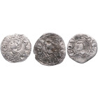 Jaime II de Aragón (1291-1327). Sariñena (Huesca). 3 monedas Dinero. Ve. 0,82 g. IACOBVS ⠅REX Cross MBC. Est.30.