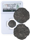 1369-1379. Enrique II (1369-1379). Zamora. Dinero. Ve. Atractiva. NN AU 55. EBC. Est.150.
