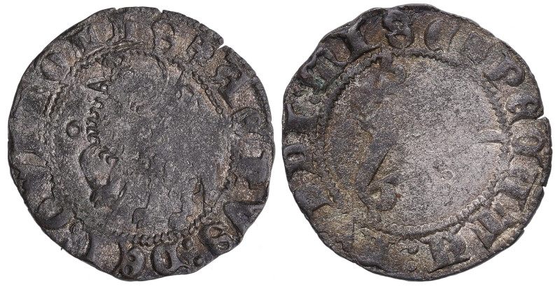 Juan I (1379-1390). Indeterminada. Blanco Agnus Dei. AB. 546. Ve. 1,88 g. MBC-. ...