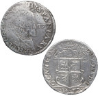 1579. Felipe II (1556-1598). Milan. Ducaton. Ag. 28,89 g. Escasa, corrrosiones limpiadas. MBC-. Est.300.