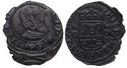 1664. Felipe IV (1621-1665). Madrid. 16 Maravedís. S. A&C 480. Ve. 4,07 g. MBC. Est.35.