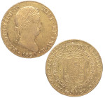 1820. Fernando VII (1808-1833). Madrid. 4 escudos. GJ. A&C 1716. Au. 13,55 g. Atractiva. EBC-. Est.900.