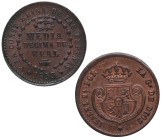 1853. Isabel II (1833-1868). Segovia. 1/2 decima de Real. A&C 140. Brillo original. Muy bella. SC-. Est.100.