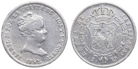 1852. Isabel II (1833-1868). Sevilla. 1 Real. RD. A&C 320. Ag. 1,24 g. MBC. Est.35.