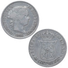 1866. Isabel II (1833-1868). Madrid. 40 Céntimos de Escudo. A&C 501. Ag. 5,19 g. MBC. Est.24.