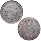 1866. Isabel II (1833-1868). Madrid. 40 Céntimos de Escudo. A&C 501. Ag. 5,14 g. SC-. Est.140.