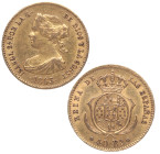 1863. Isabel II (1833-1868). Madrid. 40 reales. A&C 682. Au. 3,34 g. MBC+. Est.250.