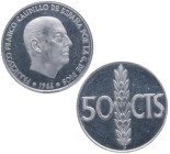 1966*72. Franco (1939-1975). 50 Céntimos. A&C 36. Al. ERROR: repintada. PROOF. Est.10.
