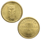 1962. Venezuela. 5 Bolívares. Au. 1,55 g. CACIQUES DE - VENEZUELA/ TIUNA /CACIQUES / DE / VENEZUELA / SIGNO XVI/ LEY 900 / INTER . CHANGE BANK .SUIZA....