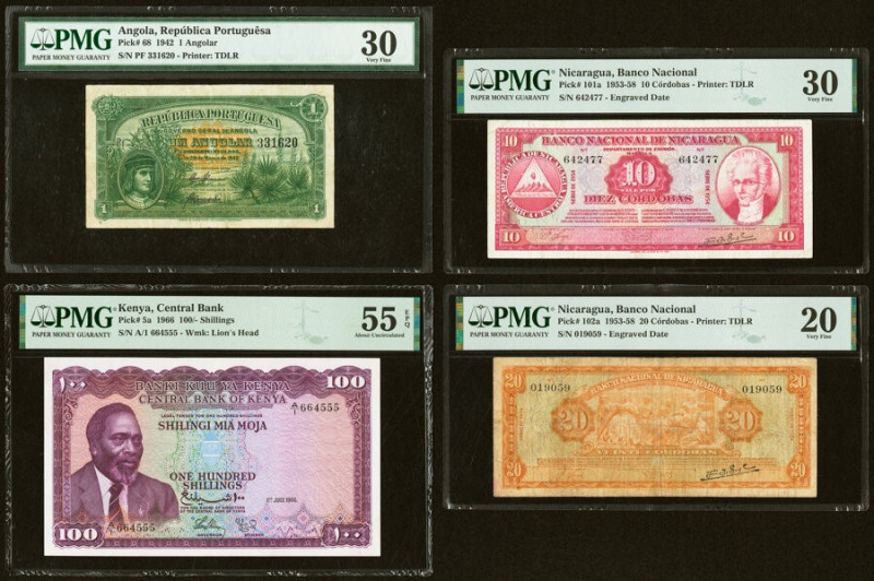 Angola, Kenya & Nicaragua Group Lot of 4 Examples. Angola Republica Portuguesa 1...