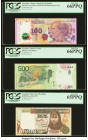 Argentina, Colombia & Mexico Group Lot of 7 Examples. Argentina Banco Central 100; 500 Pesos ND (2012); (2016) Pick 358r; 365 Issue/Replacement PCGS G...