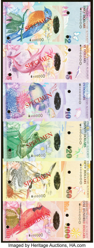 Bermuda Monetary Authority Group Lot of 6 Specimen Crisp Uncirculated. Two POCs ...