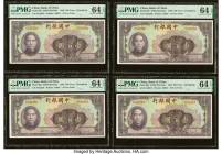China Bank of China 100 Yuan 1940 Pick 88b S/M#C294-244a Four Consecutive Examples PMG Choice Uncirculated 64 EPQ (4). HID09801242017 © 2022 Heritage ...