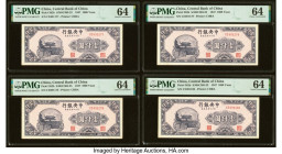 China Central Bank of China 1000 Yuan 1947 Pick 382b S/M#C303-23 Four Consecutive Examples PMG Choice Uncirculated 64 (4). HID09801242017 © 2022 Herit...